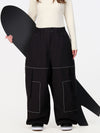 Women's Nightline Park Rider Reflective Trim Cargo Pockets Baggy Snow Pants