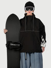 Women's Furious Flame Embroidery Reflective Line Freestyle Pullover Snow Hoodie