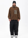 Men's Faux Sherpa Full-Zip Fleece & Double Knee Freestyle Baggy Snow Pants