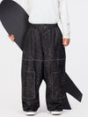 Men's Nightline Park Rider Reflective Trim Cargo Pockets Baggy Snow Pants