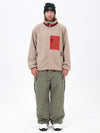 Men's Faux Sherpa Full-Zip Fleece & Double Knee Freestyle Baggy Snow Pants