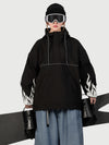Women's Furious Flame Embroidery Reflective Line Freestyle Pullover Snow Hoodie