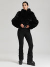 Women's Gsou Snow Glacier Vogue Faux Fluffy Fur Top Ski Jumpsuit