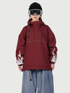 Women's Furious Flame Embroidery Reflective Line Freestyle Pullover Snow Hoodie