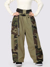 Women's Wild Motion Reflective Colorblock Extra Baggy Snow Pants