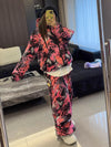 Women's First Encounter Blizzard Babe Pink Rebel Leopard Baggy Snow Suit