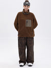 Women's Faux Sherpa Full-Zip Fleece & Double Knee Freestyle Baggy Snow Pants