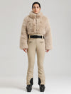 Women's Gsou Snow Glacier Vogue Faux Fluffy Fur Top Ski Jumpsuit