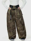 Women's Urban Vibe Workwear-Inspired Rivet-Trim Wide Fit OG Baggy Snow Pants