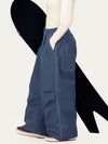 Women's Raw Utility Rivet Workwear Denim Snow Pants – Double Back Pocket Oversized Fit