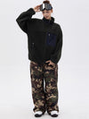 Women's Faux Sherpa Full-Zip Fleece & Double Knee Freestyle Baggy Snow Pants