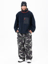 Men's Faux Sherpa Full-Zip Fleece & Double Knee Freestyle Baggy Snow Pants