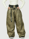 Women's Urban Vibe Workwear-Inspired Rivet-Trim Wide Fit OG Baggy Snow Pants