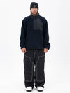 Men's Faux Sherpa Fleece Pullover & Urban Street Style Freerider Baggy Snow Pants Set