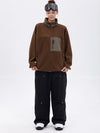 Women's Faux Sherpa Full-Zip Fleece & Double Knee Freestyle Baggy Snow Pants