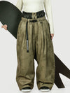 Women's Urban Vibe Workwear-Inspired Rivet-Trim Wide Fit OG Baggy Snow Pants