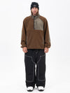 Men's Faux Sherpa Fleece Pullover & Urban Street Style Freerider Baggy Snow Pants Set