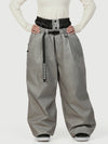 Women's Urban Vibe Workwear-Inspired Rivet-Trim Wide Fit OG Baggy Snow Pants
