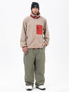 Men's Faux Sherpa Full-Zip Fleece & Double Knee Freestyle Baggy Snow Pants