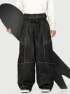 Men's Wild Motion Multi Pocket Reflective Colorblock Super Baggy Snow Pants