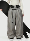 Women's Urban Vibe Workwear-Inspired Rivet-Trim Wide Fit OG Baggy Snow Pants