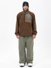Men's Faux Sherpa Fleece Pullover & Urban Street Style Freerider Baggy Snow Pants Set