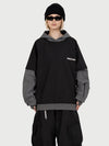 Women's Park Rider Freestyle Snow Hoodie – 2-in-1 Layered Style with Contrast Sleeves