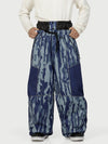 Men's Wild Motion Multi Pocket Reflective Colorblock Super Baggy Snow Pants