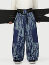 Men's Wild Motion Multi Pocket Reflective Colorblock Super Baggy Snow Pants