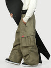 Men's Functional Street Utility Belt Cargo Multi Pocket Baggy Snow Pants