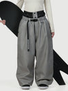 Women's Urban Vibe Workwear-Inspired Rivet-Trim Wide Fit OG Baggy Snow Pants