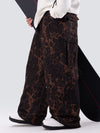 Men's Double Knee Mountain Freestyle Leopard Baggy Snow Pants