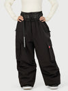 Women's Functional Street Utility Belt Cargo Multi Pocket Baggy Snow Pants