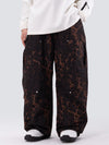 Men's Double Knee Mountain Freestyle Leopard Baggy Snow Pants