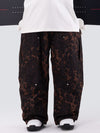 Men's Double Knee Mountain Freestyle Leopard Baggy Snow Pants
