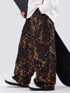 Men's Double Knee Mountain Freestyle Leopard Baggy Snow Pants