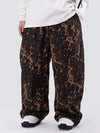 Women's Double Knee Mountain Freestyle Leopard Baggy Snow Pants