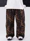 Men's Double Knee Mountain Freestyle Leopard Baggy Snow Pants