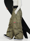 Women's Functional Street Utility Belt Cargo Multi Pocket Baggy Snow Pants