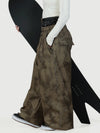 Women's Urban Vibe Workwear-Inspired Rivet-Trim Wide Fit OG Baggy Snow Pants