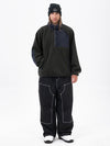 Men's Faux Sherpa Fleece Pullover & Urban Street Style Freerider Baggy Snow Pants Set