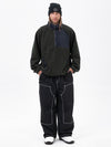 Men's Faux Sherpa Fleece Pullover & Urban Street Style Freerider Baggy Snow Pants Set