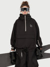 Anorque Snow Park Rider de Mulher Freestyle Softshell Meio-Fecho com Capuz e Bolso Canguru