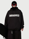 Men's Snow Addict Reflective Graphic Baggy Freestyle Pullover Snow Hoodie