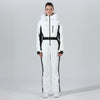 High Experience Women's Winter Fur Hood Chic One Piece White Ski Jumpsuit