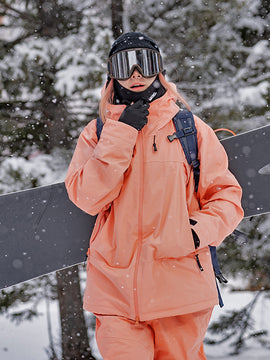 Women's Air Pose Vibrant Orange Snow Winter Snowboard Jacket