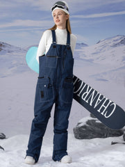 Women's PowderQueen Snow Adventure Bibs Denim Snow Pants