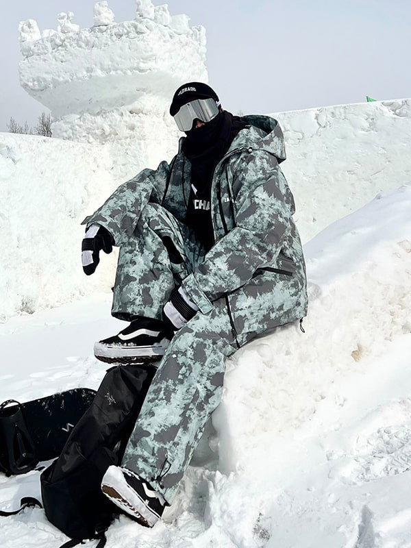 Ski Clothing Snowboard Jacket Pants Combo Men's North White