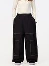 Women's Nightline Park Rider Reflective Trim Cargo Pockets Baggy Snow Pants