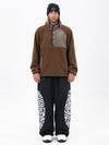Men's Mountain-Ready Faux Sherpa Fleece Pullover & Swaggy Reflective Cargo Snow Pants
